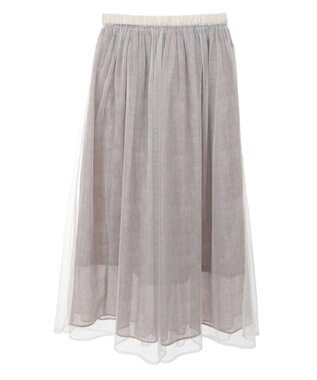Green Parks SET2点マーブル柄＋チュールスカート Ivory