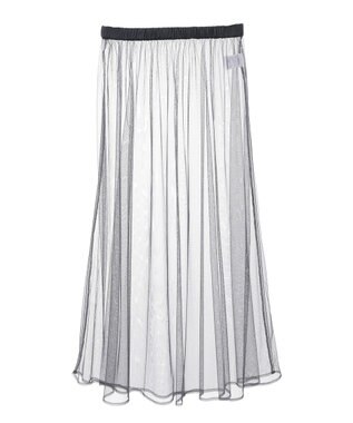 Green Parks SET2点マーブル柄＋チュールスカート Charcoal Gray