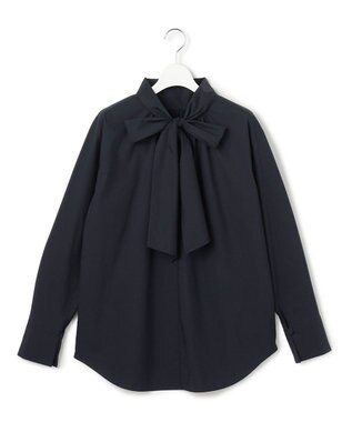 23区 L 【滝沢眞規子さん着用/Oggi掲載】ストレッチライトタイプライター 2WAY ボウタイブラウス ネイビー系