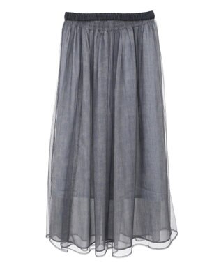 Green Parks SET2点マーブル柄＋チュールスカート Charcoal Gray