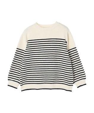 CRAFT STANDARD BOUTIQUE 洗えるモールニットボーダープルオーバー Ivory