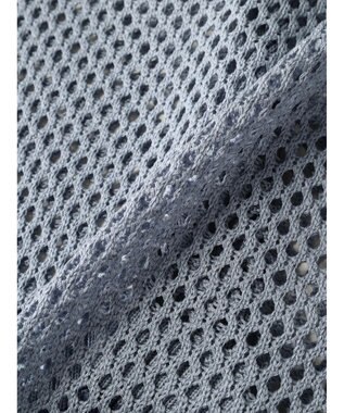 CRAFT STANDARD BOUTIQUE 配色メッシュニットカーディガン Grayish Blue