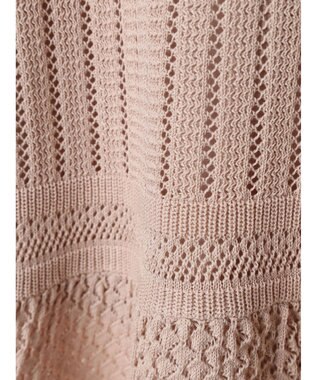 earth music&ecology ２点ＳＥＴ透かし編みカーディガン＋裾フレアスカート Pink