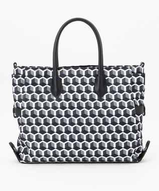 Y'SACCS キュービックモノグラム　2WAYトート　Sサイズ ブラック