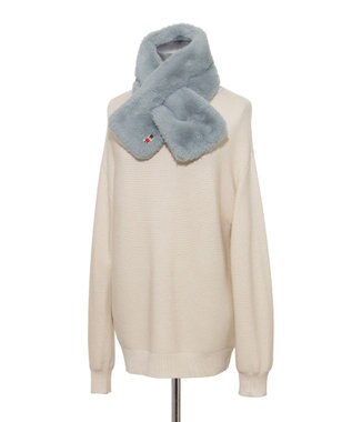 MOONBAT MACKINTOSH PHILOSOPHY(マッキントッシュ フィロソフィー）バッキンガムベア フェイクファー プチマフラー ライトグレー