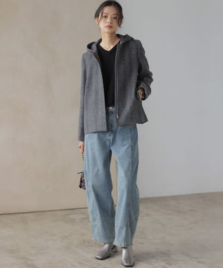 組曲 L 【加藤ローサさん着用】ライトデニムカーブパンツ ブルー系