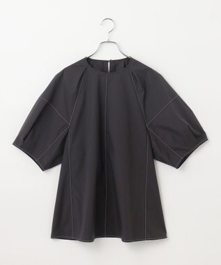 #Newans 【イージーケア】ラグランスリーブステッチブラウス ブラック系