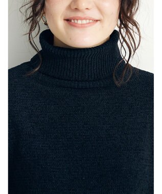 CRAFT STANDARD BOUTIQUE 洗えるコードモールタートルネックプルオーバー Black