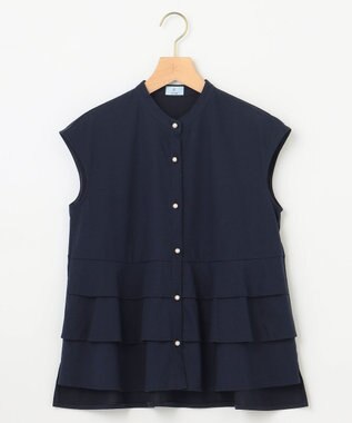 組曲 【WEB限定】プレーティング天竺ティアード カットソー ネイビー系