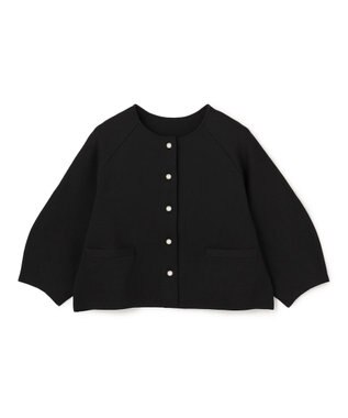 UNFILO L BEAUTY FORM KNIT パールボタン カーディガン ブラック