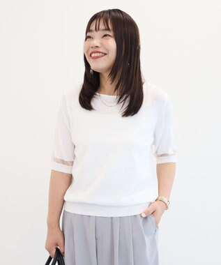 Green Parks 袖シアーニットプルオーバー
