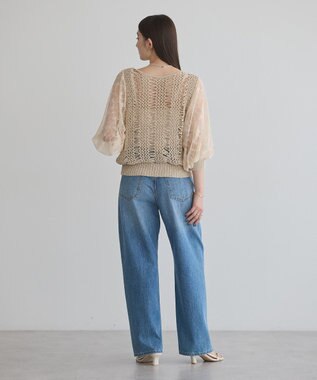 YECCA VECCA 【archive】テープヤーン袖レースプルオーバー Beige