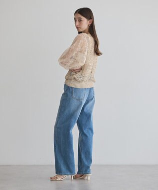 YECCA VECCA 【archive】テープヤーン袖レースプルオーバー Beige