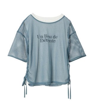 Green Parks ＳＥＴ２点　メッシュ＋ノースリーブロゴプルオーバー Blue