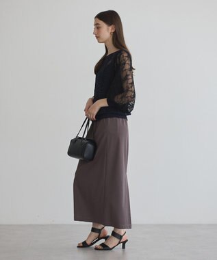 YECCA VECCA 【archive】テープヤーン袖レースプルオーバー Navy