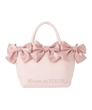 Maison de FLEUR リボンジャカード2Wayミニトートバッグ Pink