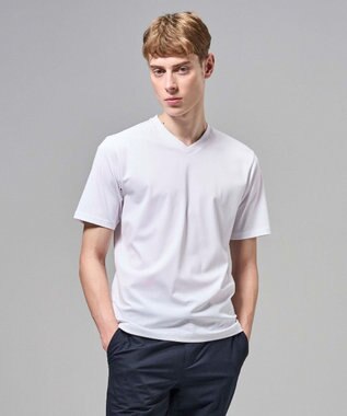 JOSEPH HOMME 【新色追加】ハイゲージベアスムース　VネックＴシャツ ホワイト系