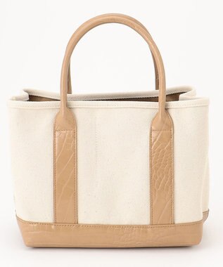 UNBILLION cachecache パーテーションキャンバストートバッグ アイボリーキャメル