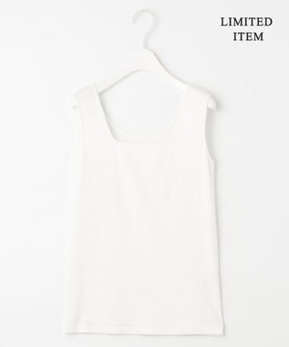 ICB L 【WEB限定・洗える】 ブロードステッチリブ タンクトップ アイボリー系