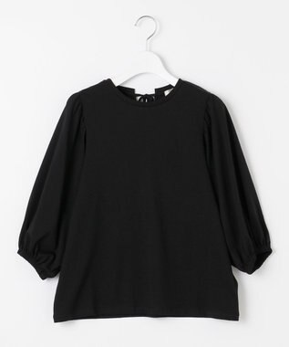 Feroux 【UVケア】バックリボンボリュームスリーブ Tシャツ ブラック系