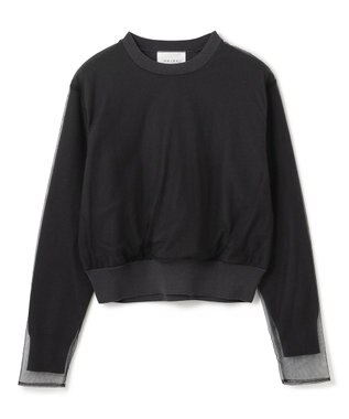 BEIGE， 【洗える】MYRTLE / チュールレイヤードクルーネックトップス Slate