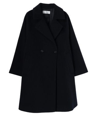 Green Parks ビーバー調テーラードカラーコート Navy