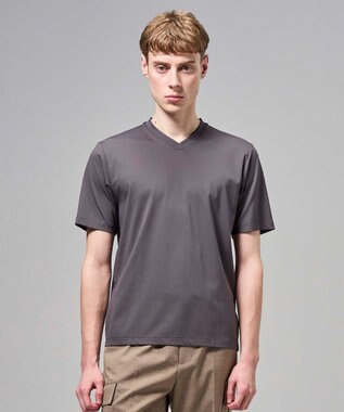JOSEPH HOMME 【新色追加】ハイゲージベアスムース　VネックＴシャツ グレー系