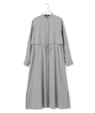 23区 【洗える】TWマットクロス シャツワンピース ライトグレー系