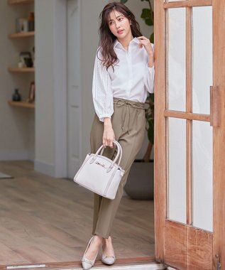 ANY SIS 【美人百花7月号掲載】2WAYビットエッジミディ トートバッグ アイボリー