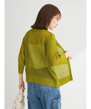 Green Parks Ｚｉｐ付メッシュカーディガン Green