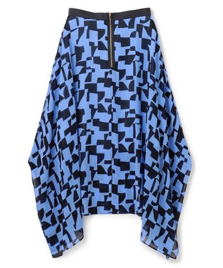 BEIGE， LUCIE / ランダムヘムスカート Sax × Navy