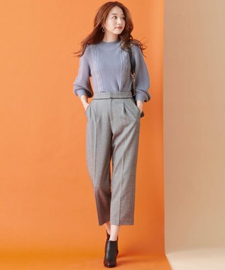 ANY SIS 【洗える】ハイウエストソフトテーパード パンツ モノトーン系