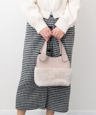 INTER-CHAUSSURES 【RIPANI】ムートンコンビハンドバッグ ライトベージュ