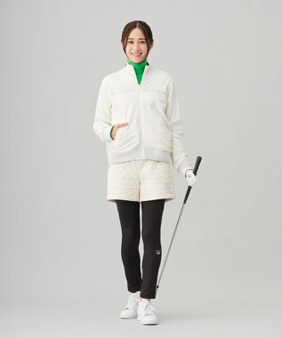 23区GOLF 【WOMEN】リバーシブルニットブルゾン ピーコックグリーン系2