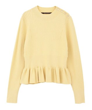 YECCA VECCA 金釦ペプラムニット Yellow