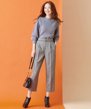 ANY SIS 【洗える】ハイウエストソフトテーパード パンツ モノトーン系