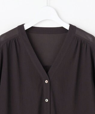J.PRESS LADIES 【冷房対策に】シアードライトリコット Vネック カーディガン ダークブラウン系