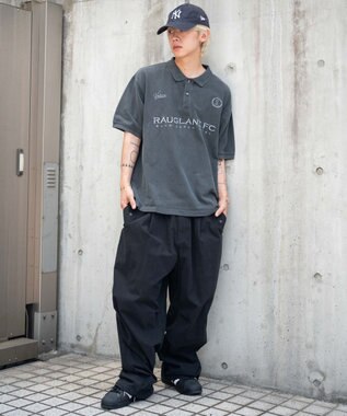 WEGO 【ユニセックス着用ITEM】ピグメントロゴポロシャツ（SS） スミクロ