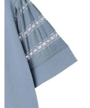 earth music&ecology フレア袖レースプルオーバー Sax