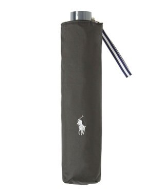 MOONBAT 【遮熱・遮光】POLO RALPH LAUREN(ポロ ラルフローレン)無地 PP刺繍 晴雨兼用 雨傘 折りたたみ傘 簡単開閉 ブラック