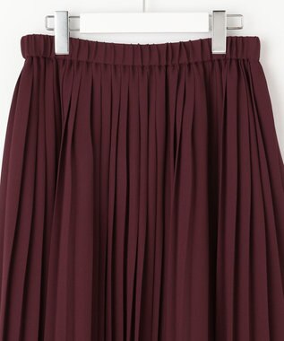自由区 バックサテンアムンゼン プリーツスカート ワイン系
