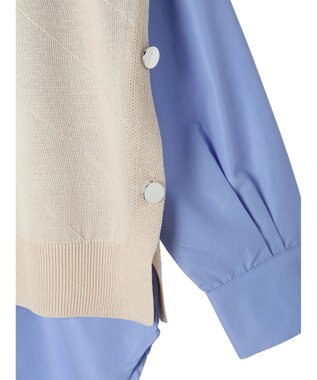 CRAFT STANDARD BOUTIQUE 【洗える】ニットベスト+バンドカラーシャツSET-B Ivory