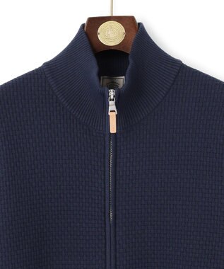 J.PRESS MEN 【High twist links】フルジップカーディガン ネイビー系