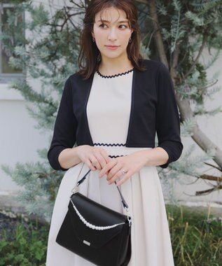 Tiaclasse 【安田美沙子さん着用・4way /2TYPEハンドル】パールチェーン付きハーフフォーマルミニバッグ ブラック