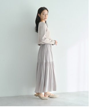 YECCA VECCA 【2点SET】カーディガンセットワンピース Gray Beige