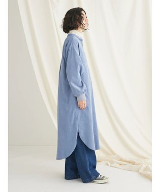 CRAFT STANDARD BOUTIQUE コーデュロイリブ付きワンピース Blue