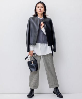 23区 センター ジップ ブーツ ブラック系