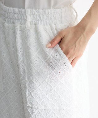 Green Parks ・ＳＵＧＡＲ　ＳＰＯＯＮ　カットレースカーゴパンツ Off White