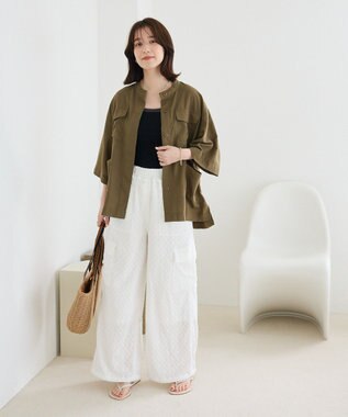 Green Parks ・ＳＵＧＡＲ　ＳＰＯＯＮ　カットレースカーゴパンツ Off White