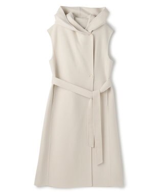BEIGE， LEMOORE / ウールリバーフード付きロングジレ Bone